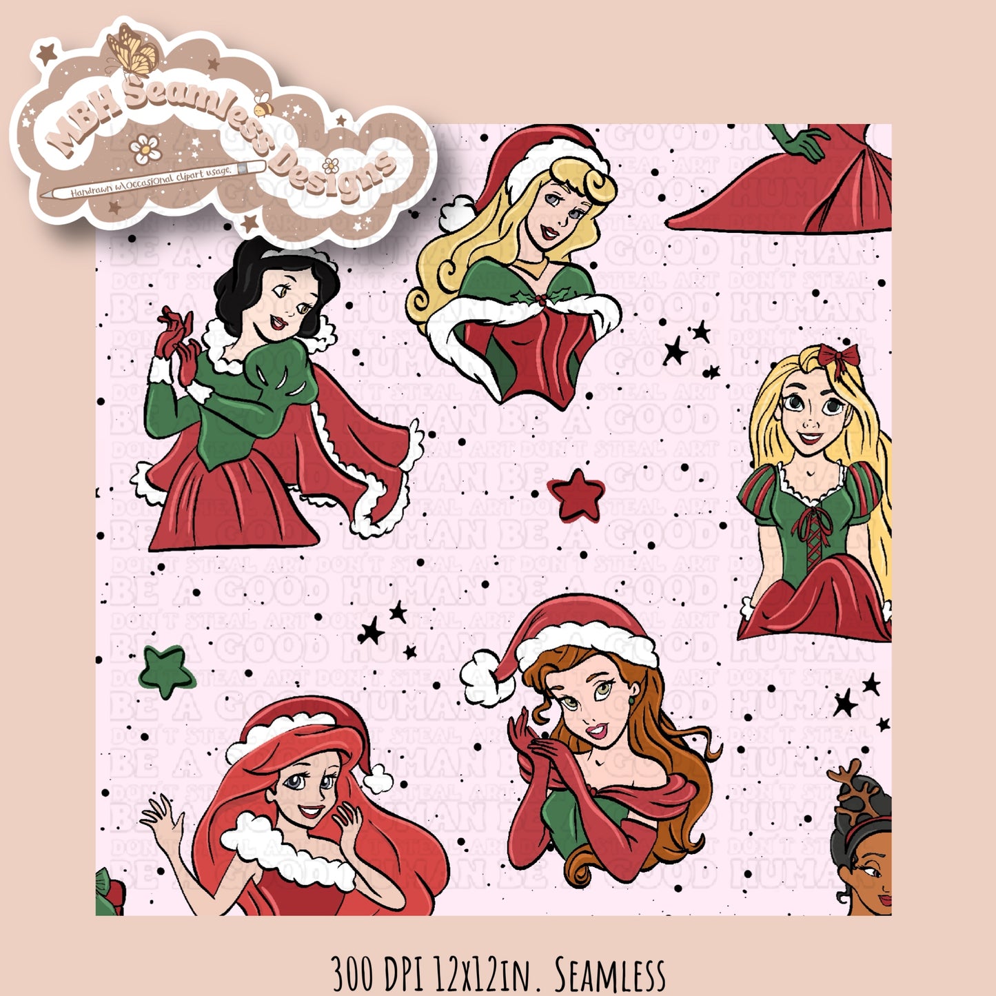 Starry Festive Princesses Seamless MULTIPLE COLORWAYS