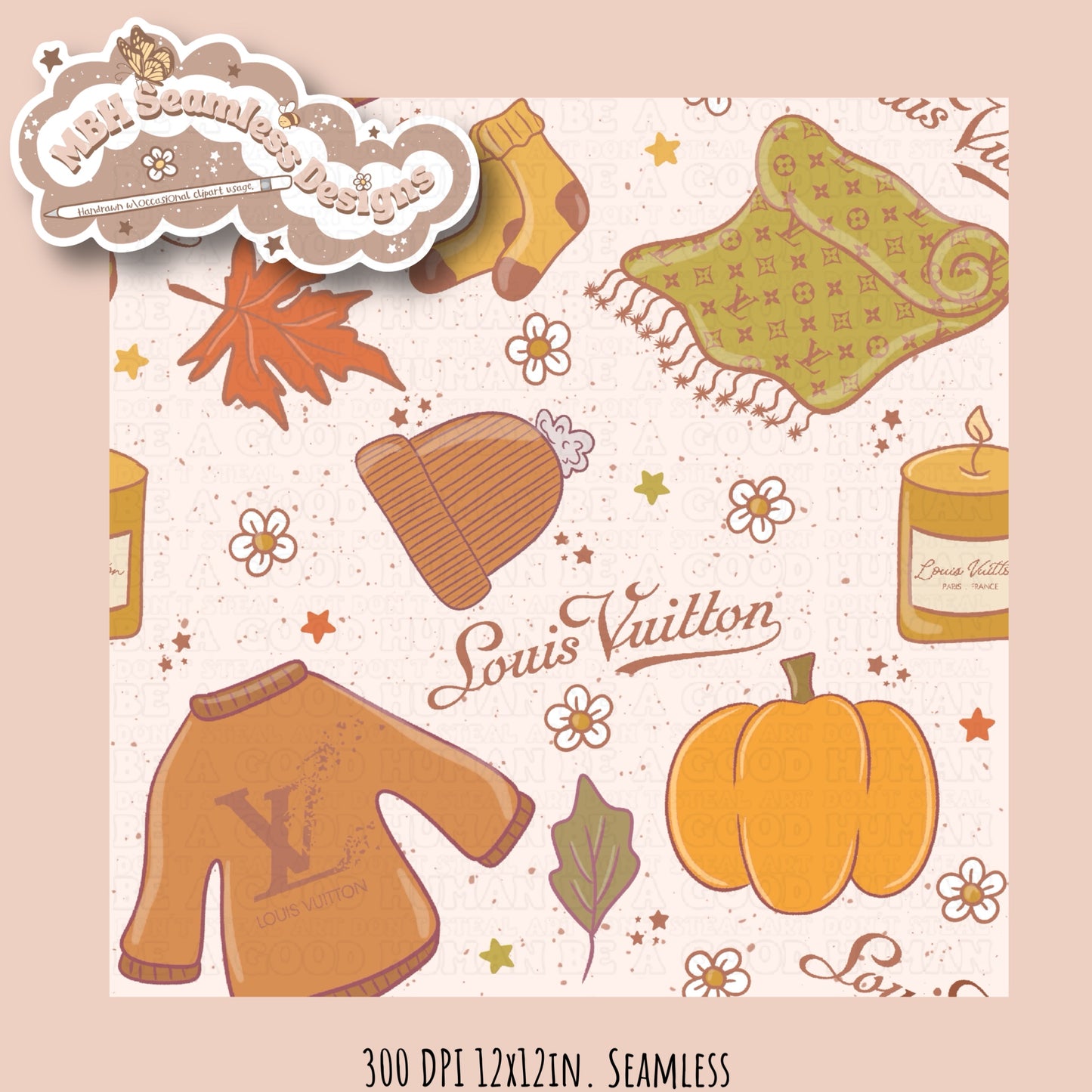 Boujee Cozy Autumn Seamless Pattern