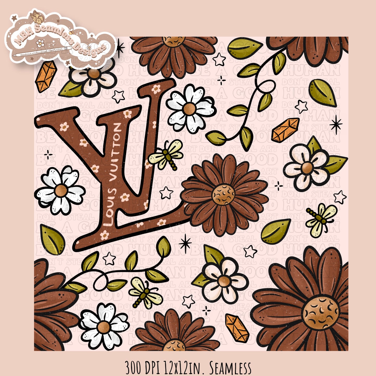 Boujee Brown Floral Seamless Pattern Multiple Colorways