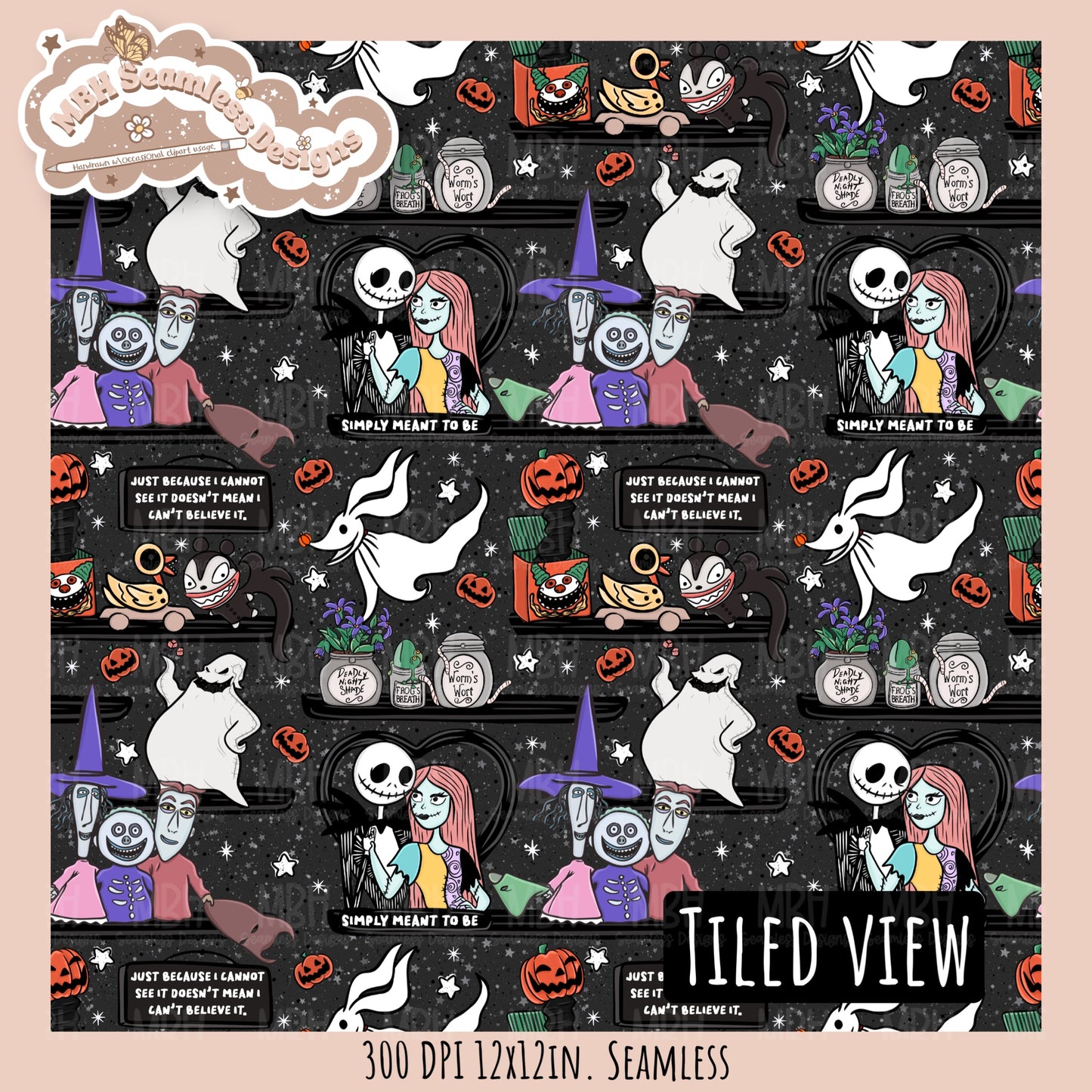 NBC Shelves Seamless Pattern // PNG // Assorted Colorway Options