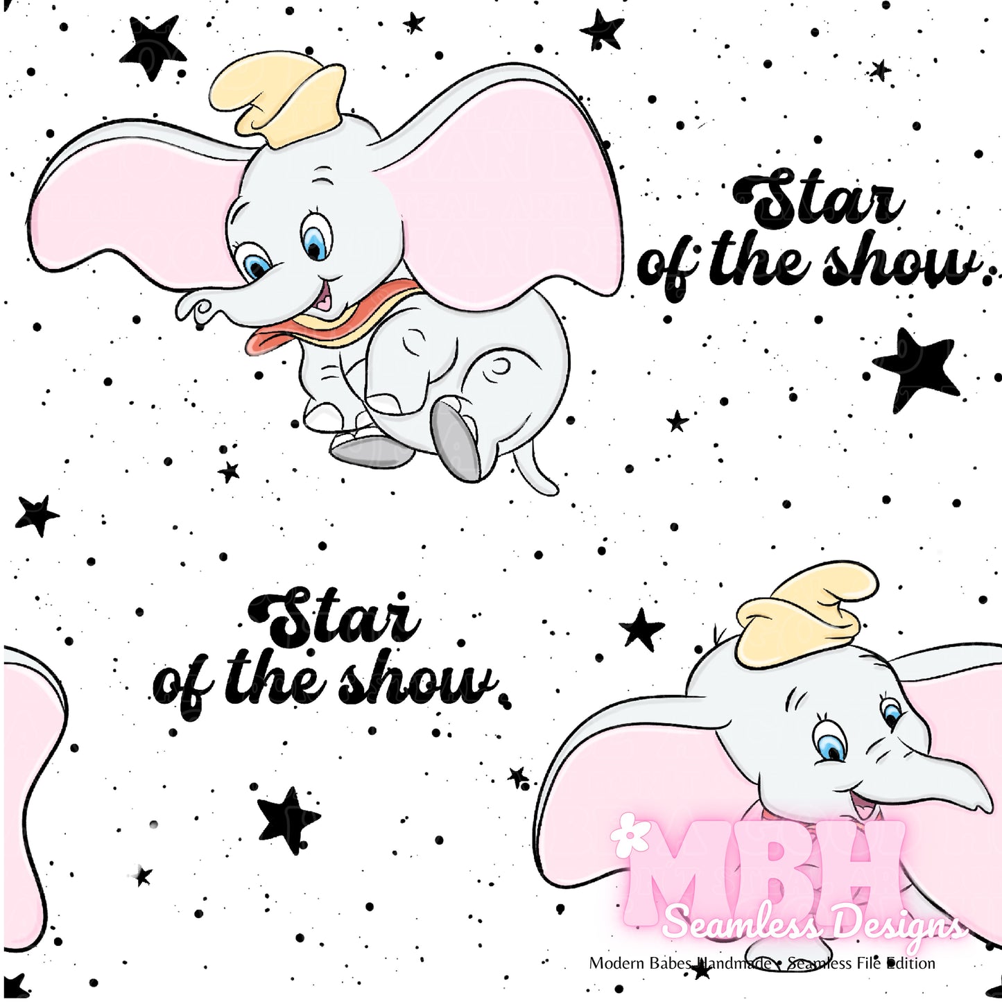 Dumbo Star ASSORTED COLORWAYS Seamless Pattern