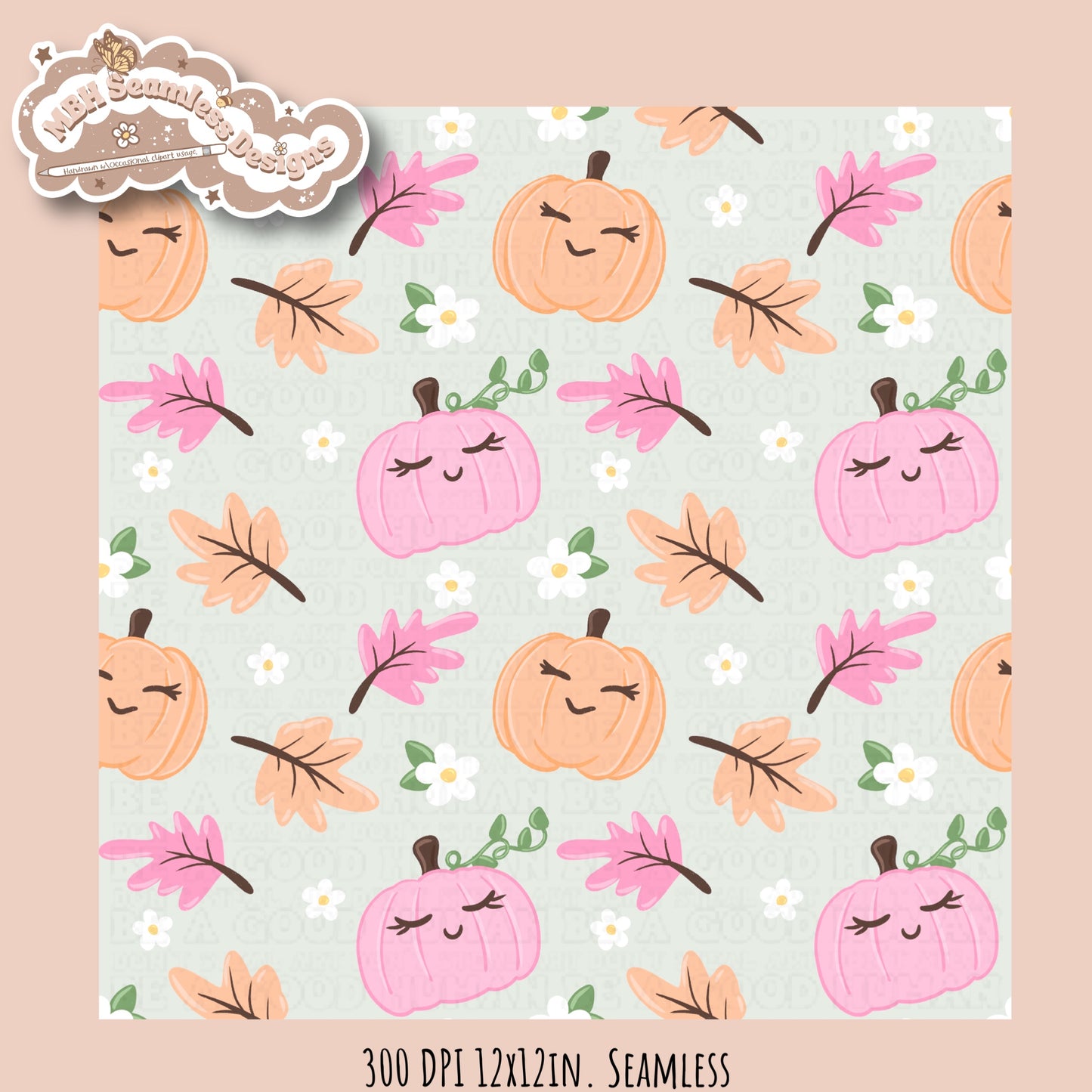 Girly Pumpkins Seamless Pattern // Multiple Colorways