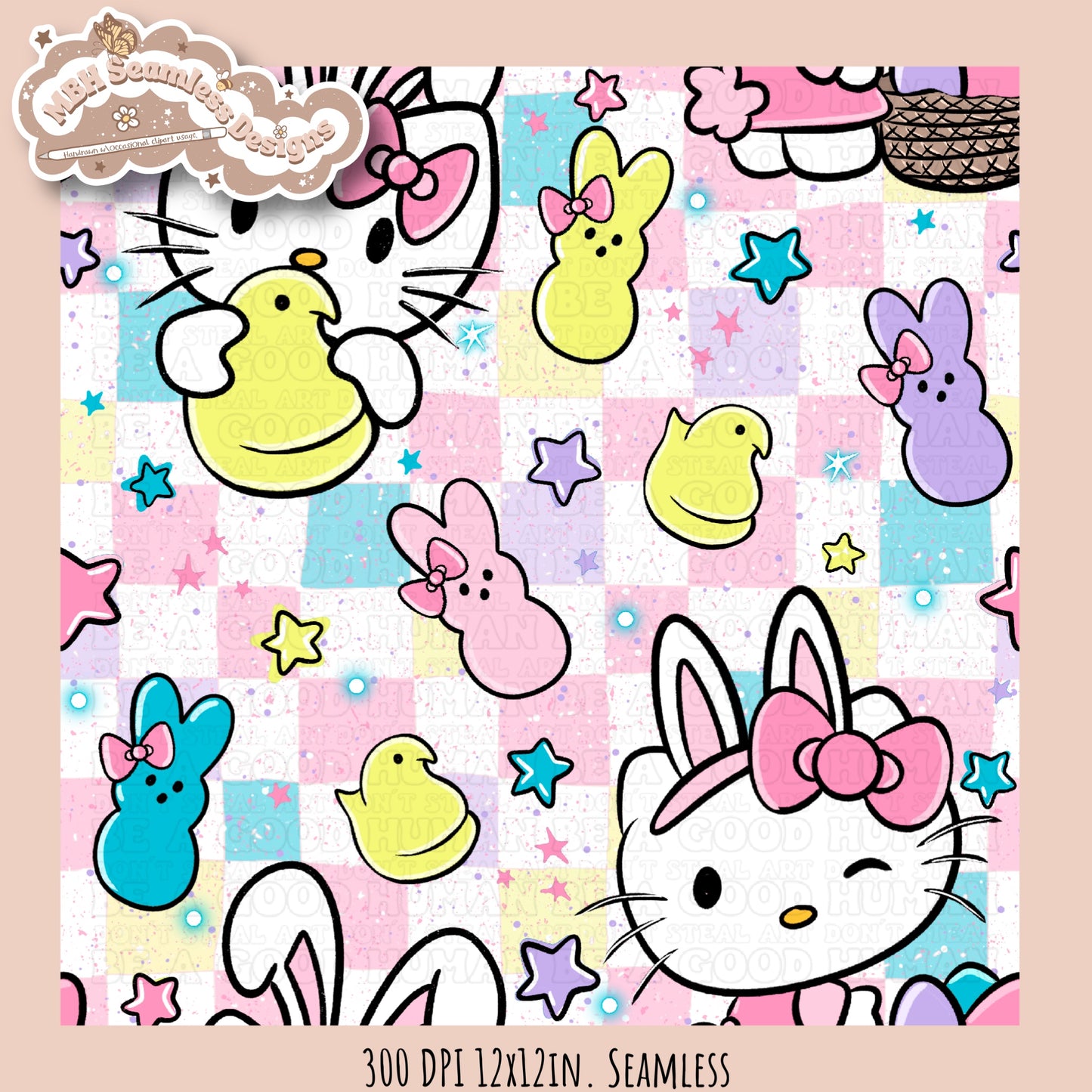 HK Easter Peeps Seamless Pattern MULTIPLE COLORWAYS