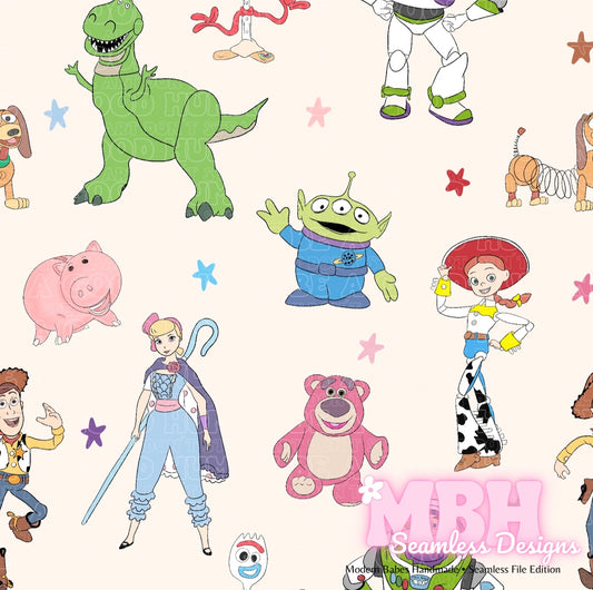 Toy Story Cast Seamless Pattern