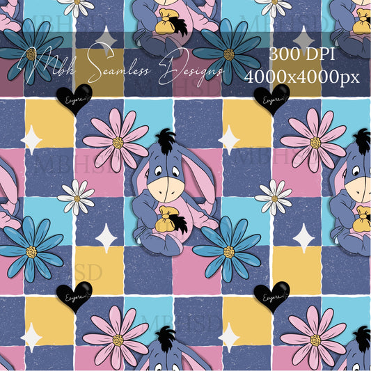 Donkey Checkered Floral