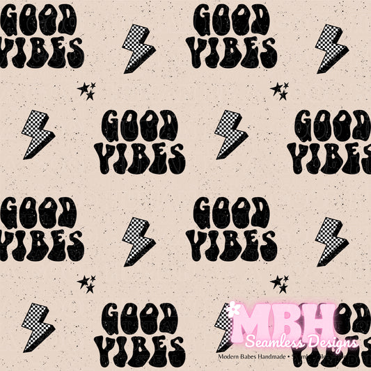 Neutral Good Vibes Seamless Pattern