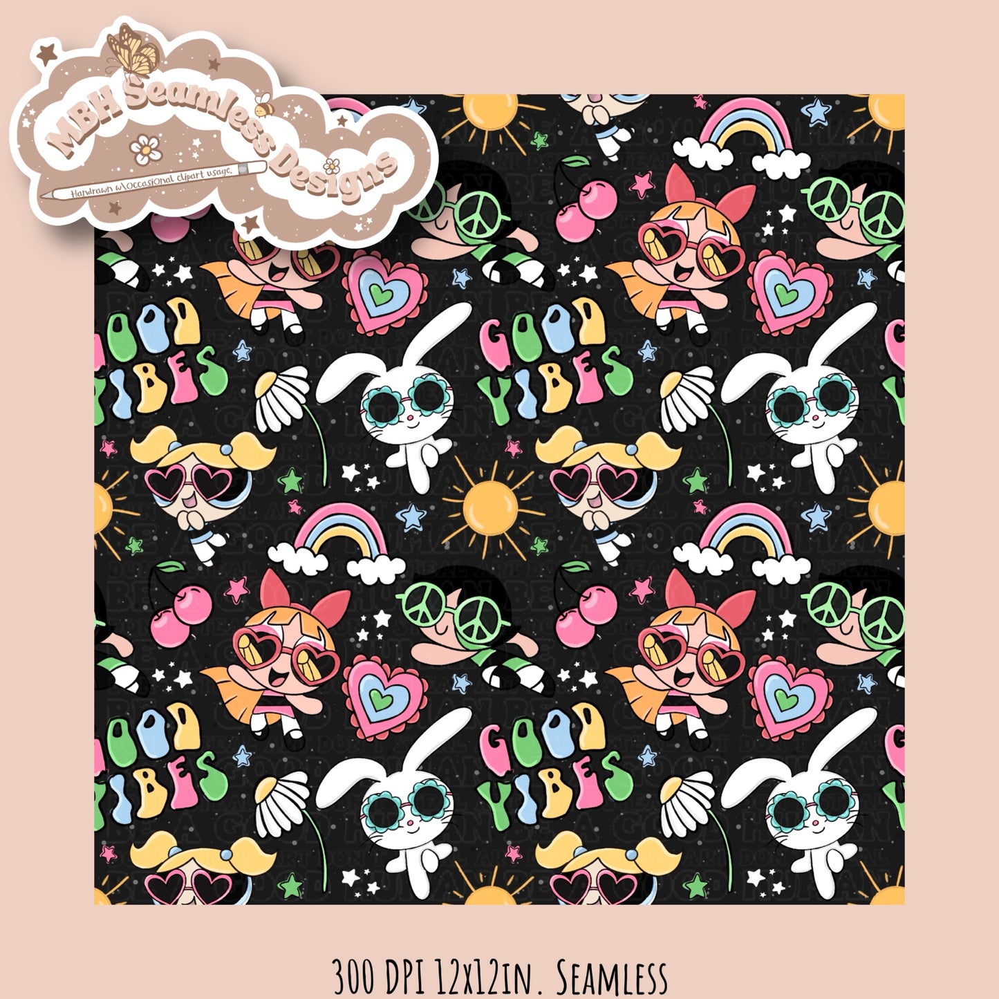 Good Vibes PPG Seamless Pattern MULTIPLE COLORWAYS