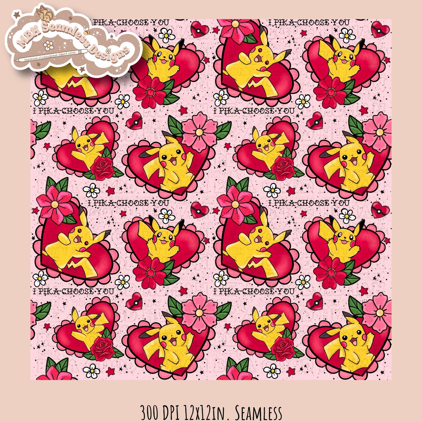 I Pika-Choose You Seamless Pattern Multiple Colorways