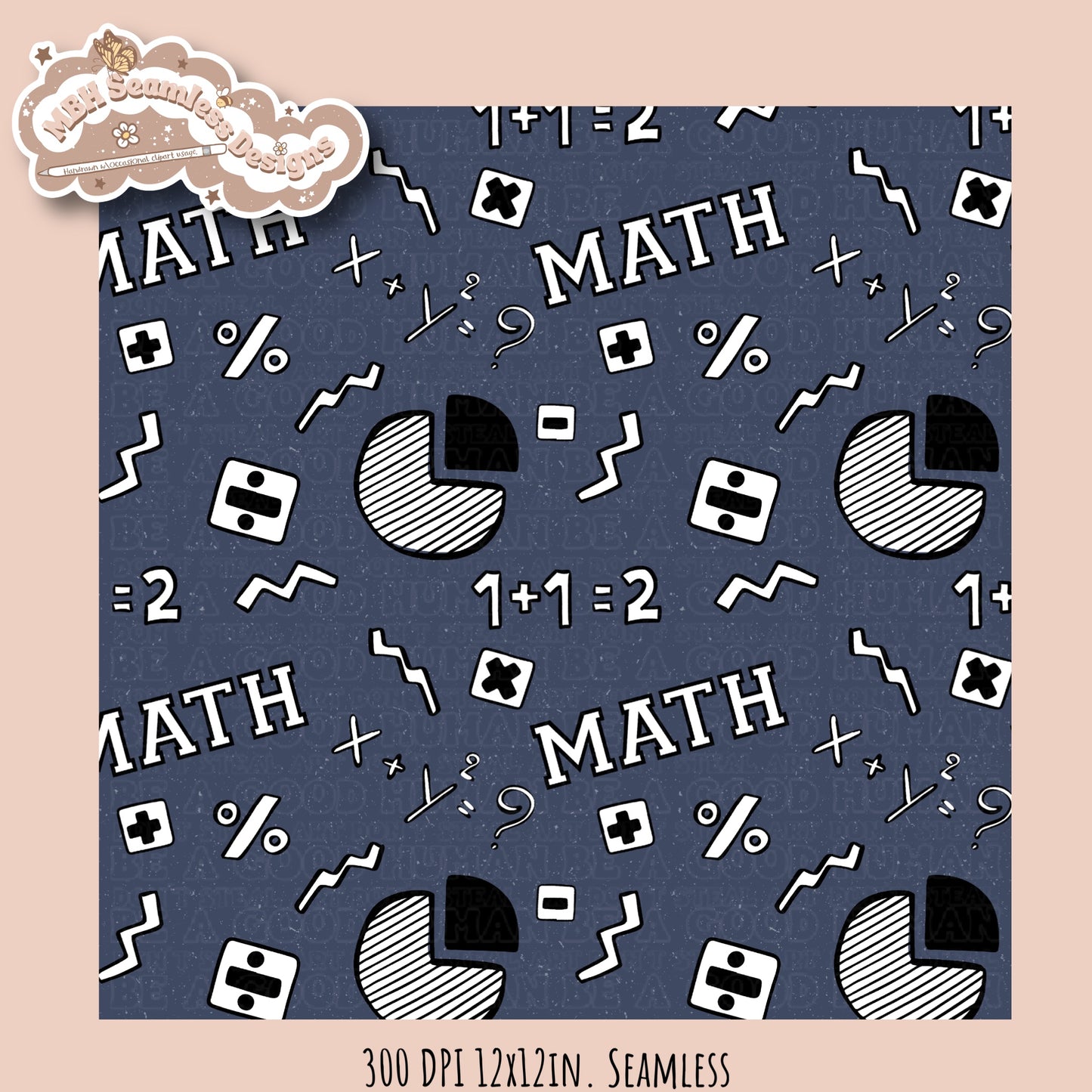 Math Seamless Pattern • Multiple Colorway Options