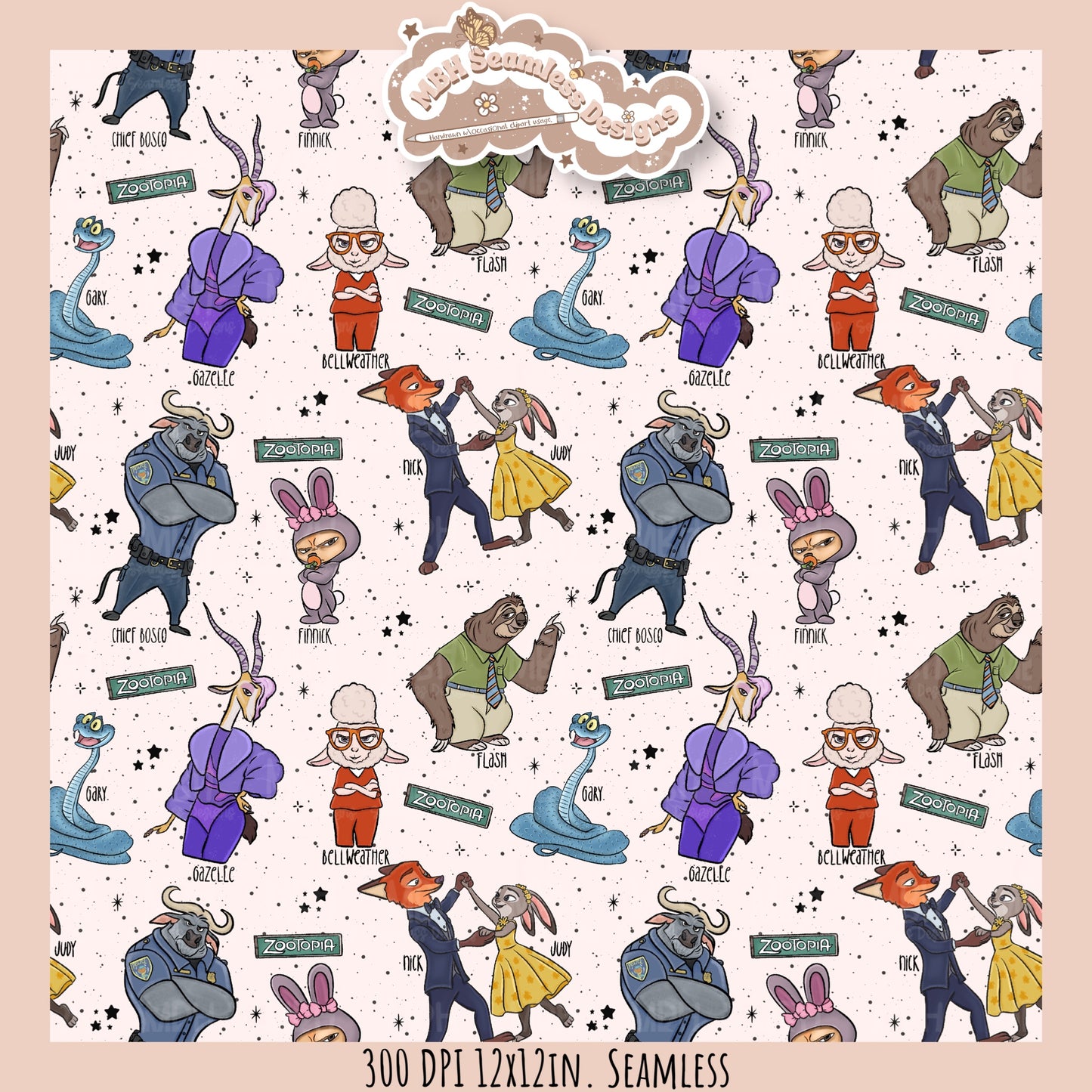Nick Judy & Friends Seamless Pattern // Assorted Colorways