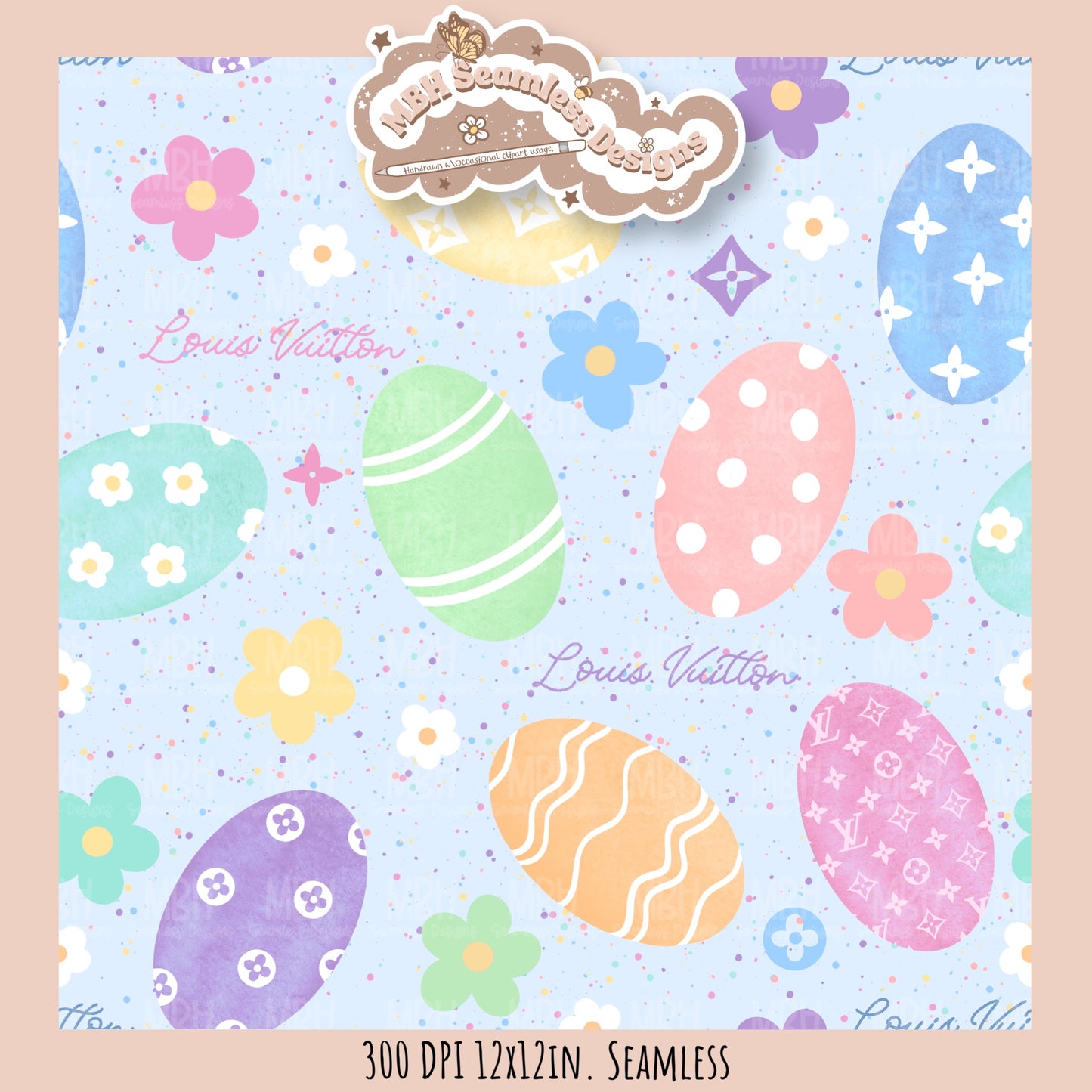 Boujee Easter Eggs Seamless Pattern //MULTIPLE COLORWAY OPTIONS