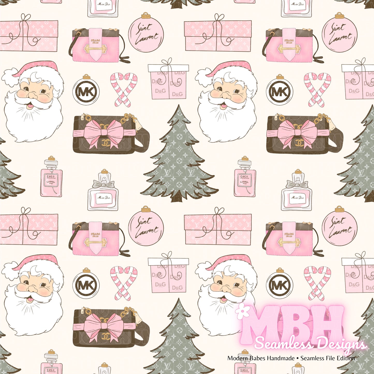 Boujee Christmas Gifts Seamless Pattern