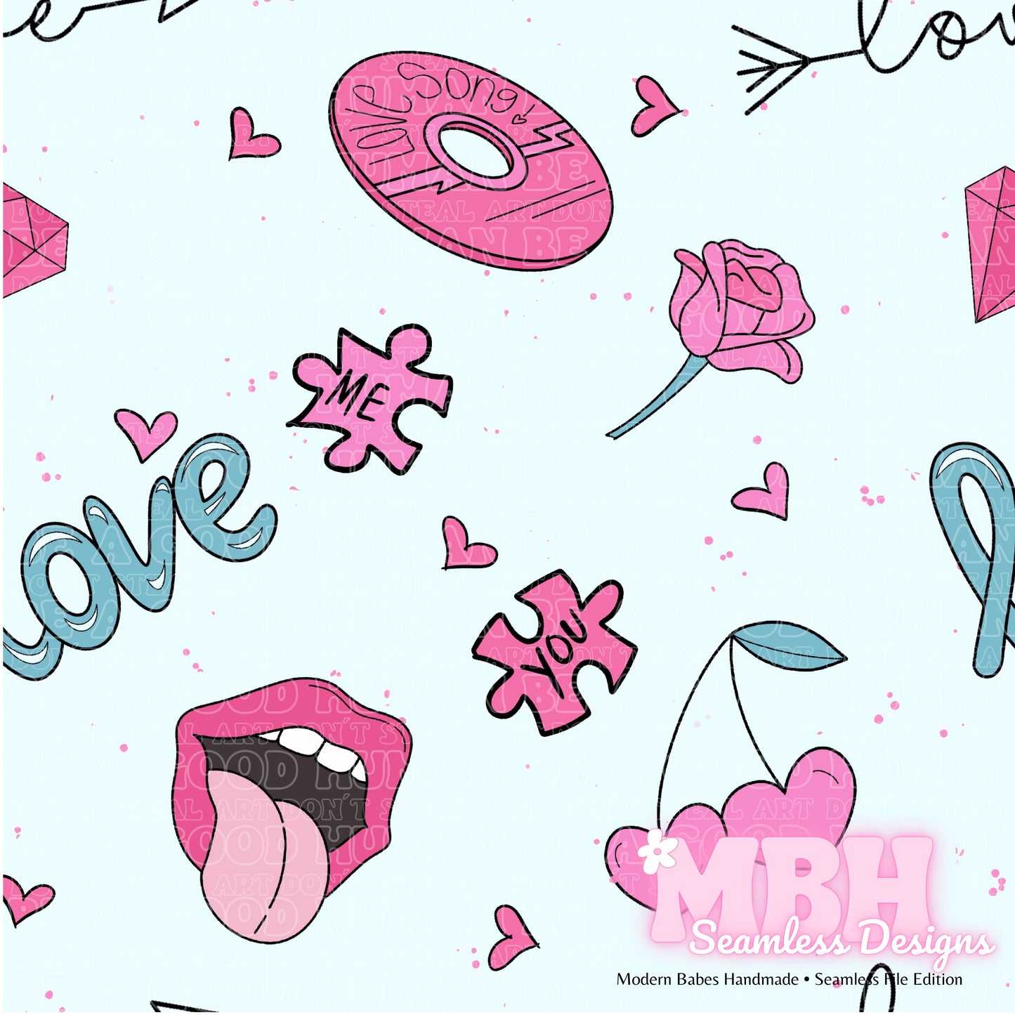 Love Seamless 2 Colorways Pattern