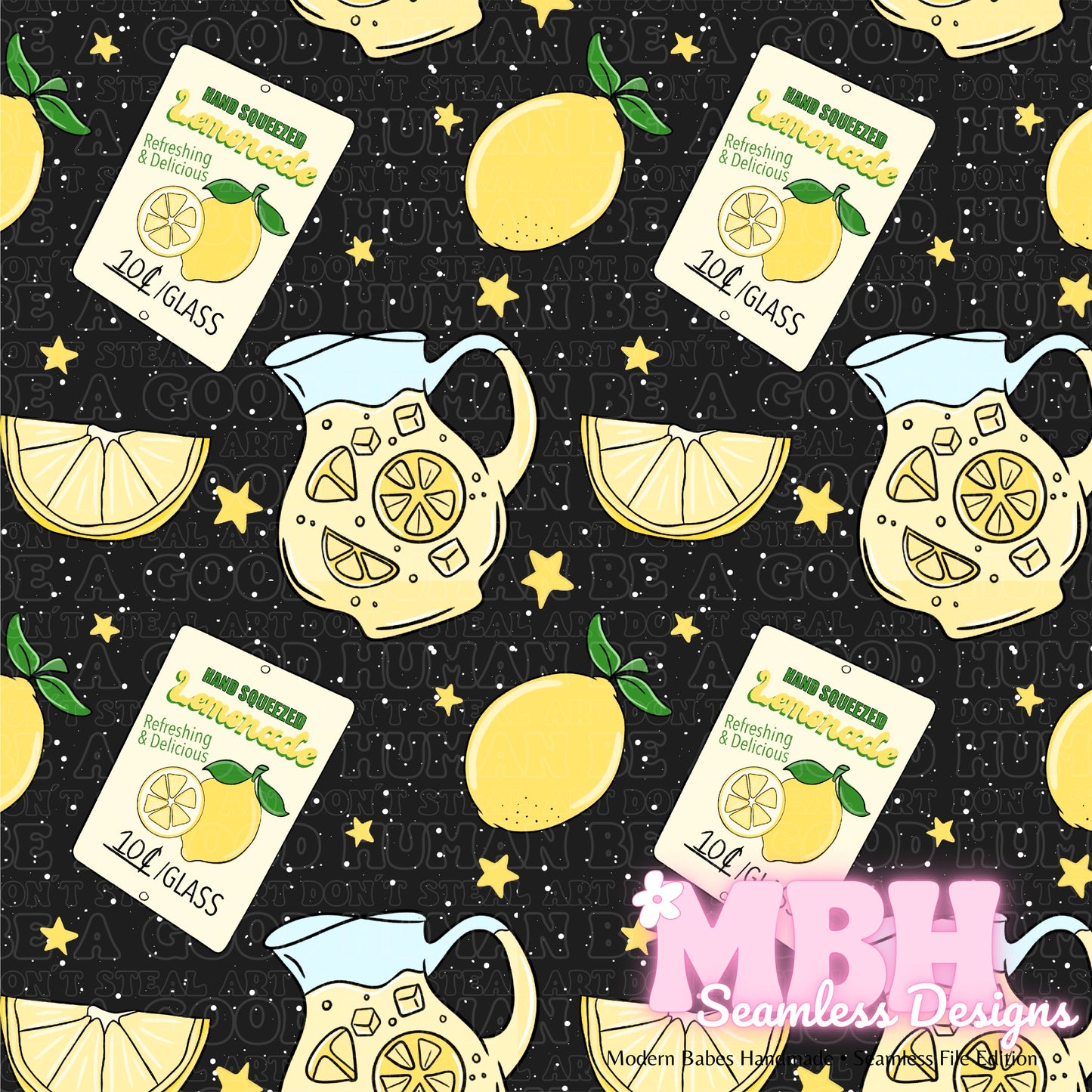 Fresh Lemonade Seamless Pattern MULTIPLE COLORWAYS