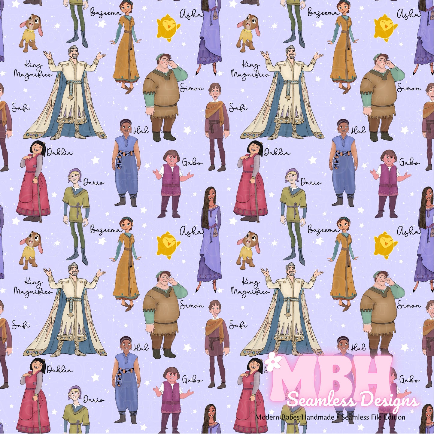 WISH Cast Assorted Colorways Seamless Pattern