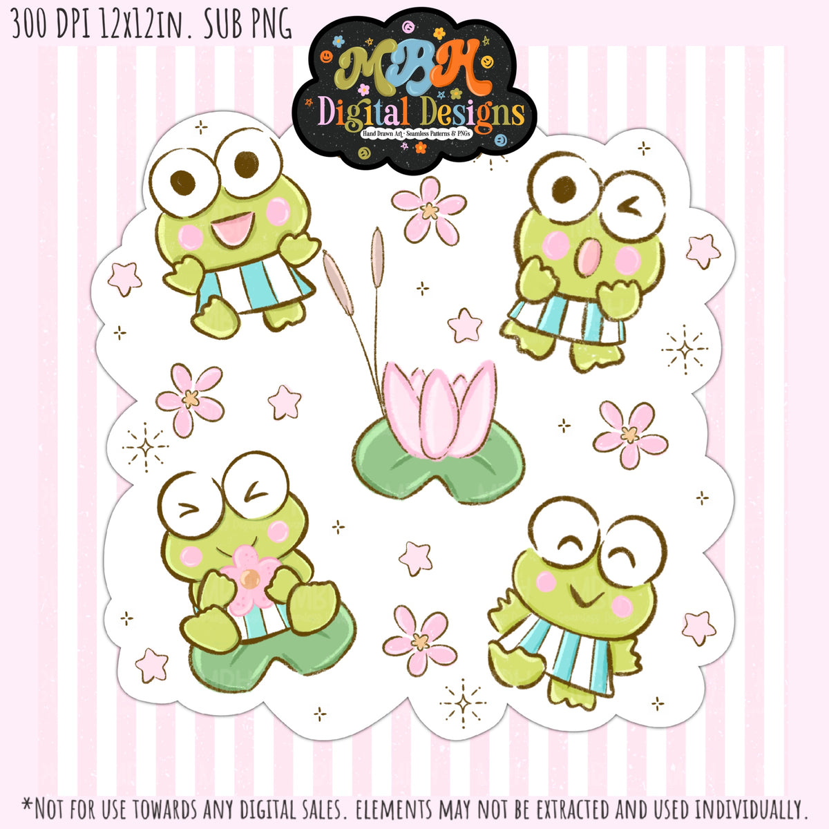 Hextober Day 5 • Frog Seamless Pattern // PNG // MULTIPLE COLORWAYS (Hextober files are not available in drives.)