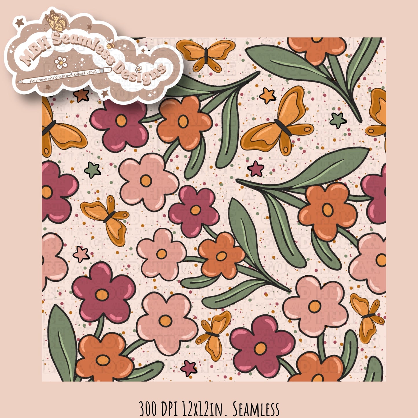 Fall Flowers Seamless & COORD MULTIPLE COLORWAYS