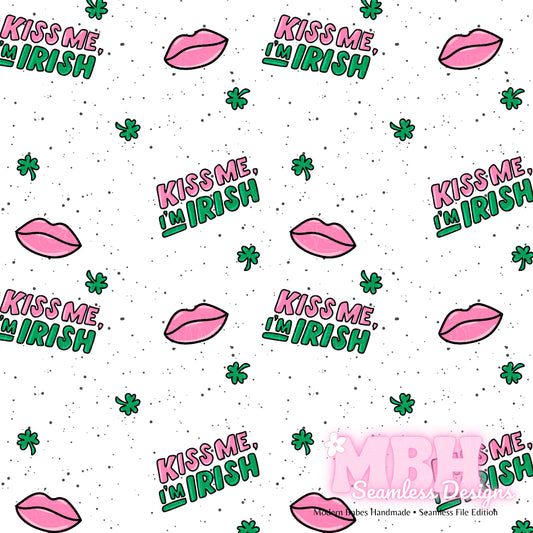 Kiss Me I’m Irish Assorted Colorways Seamless Pattern