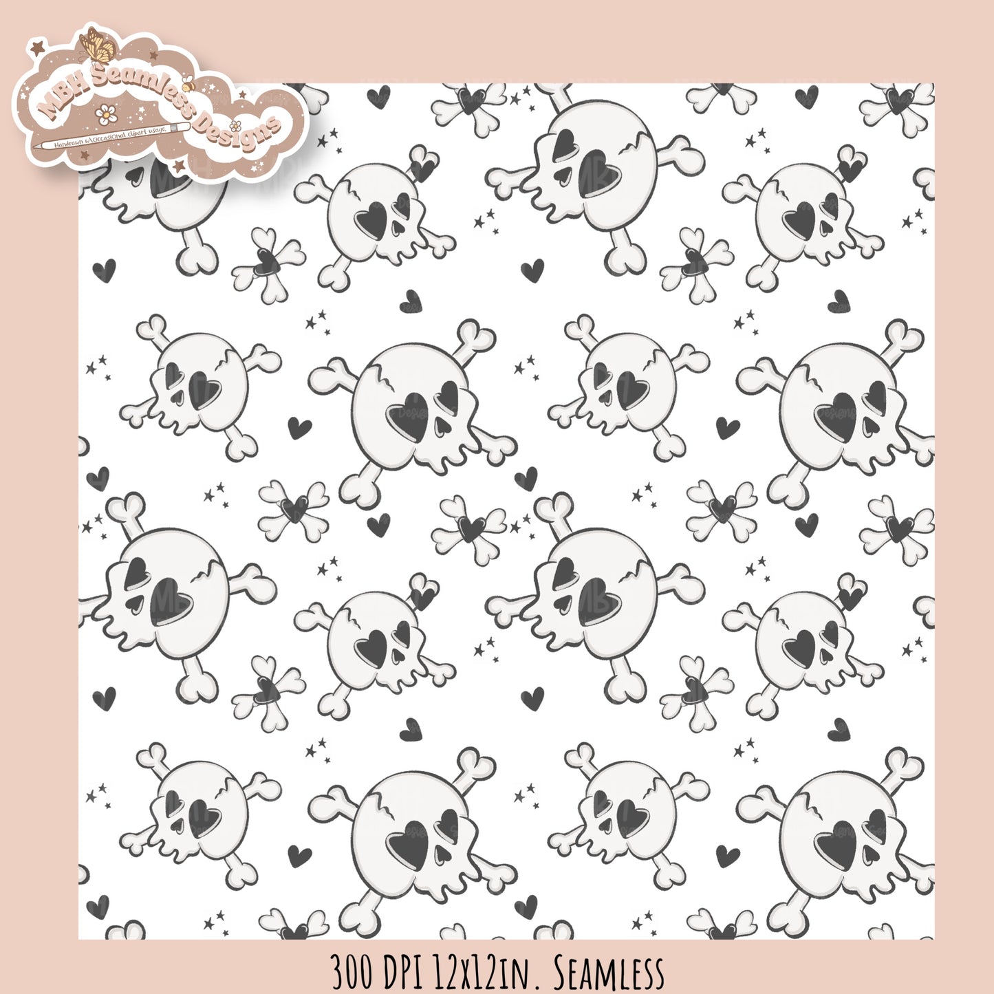 Hextober 25 • Bones Seamless Pattern // Multiple Colorway Option