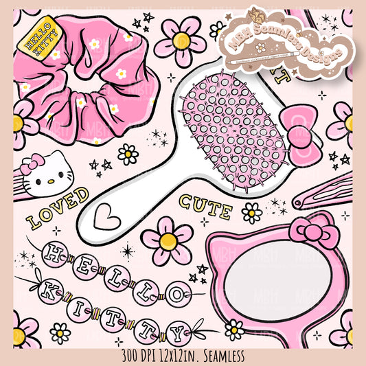 Girly HK Accessories Seamless Pattern // PNG // Assorted Colorway Options