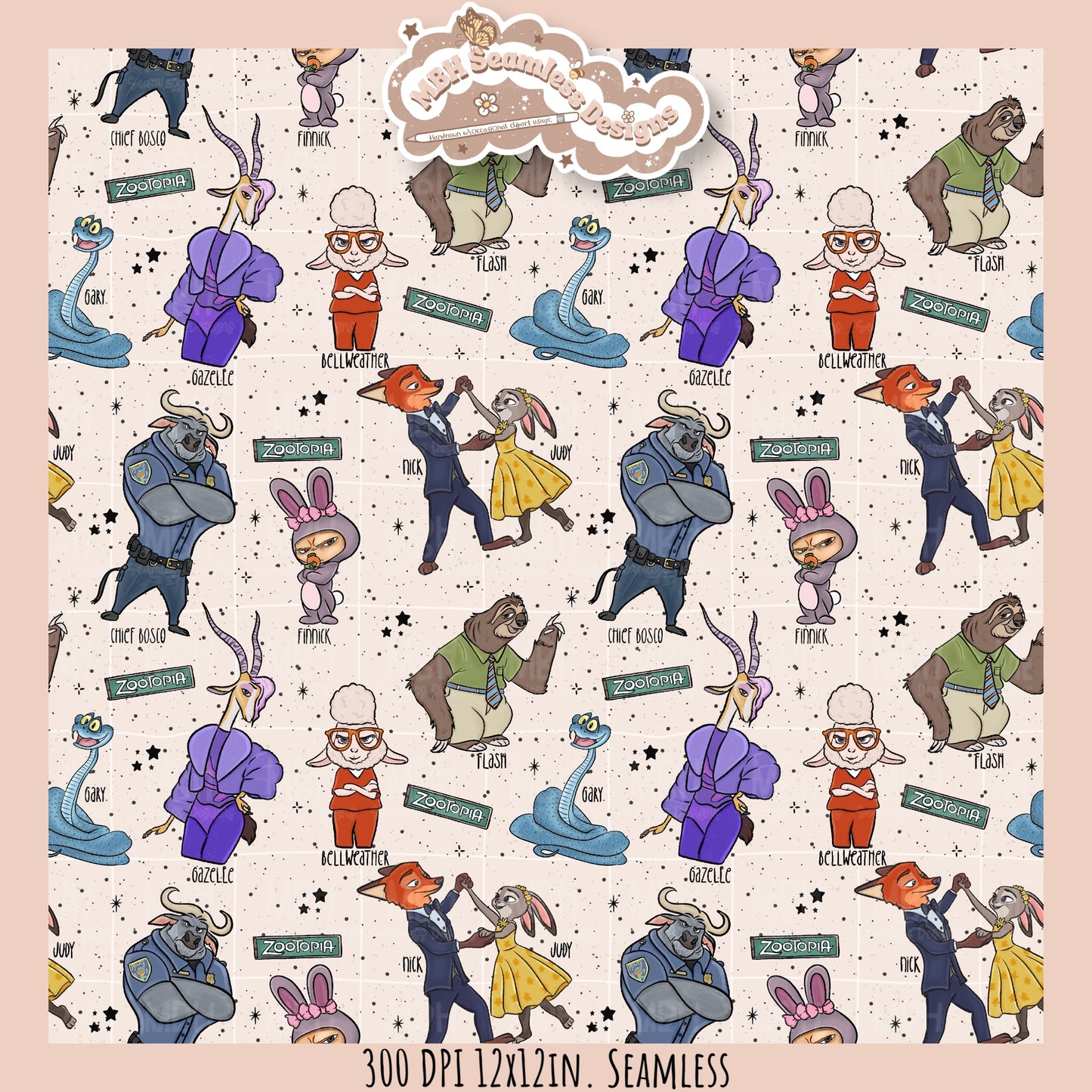 Nick Judy & Friends Seamless Pattern // Assorted Colorways