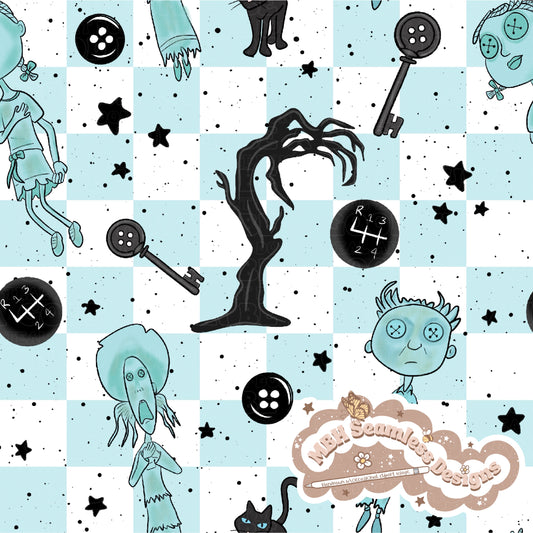 Button Eye Ghosts Seamless Pattern MULTIPLE COLORWAYS