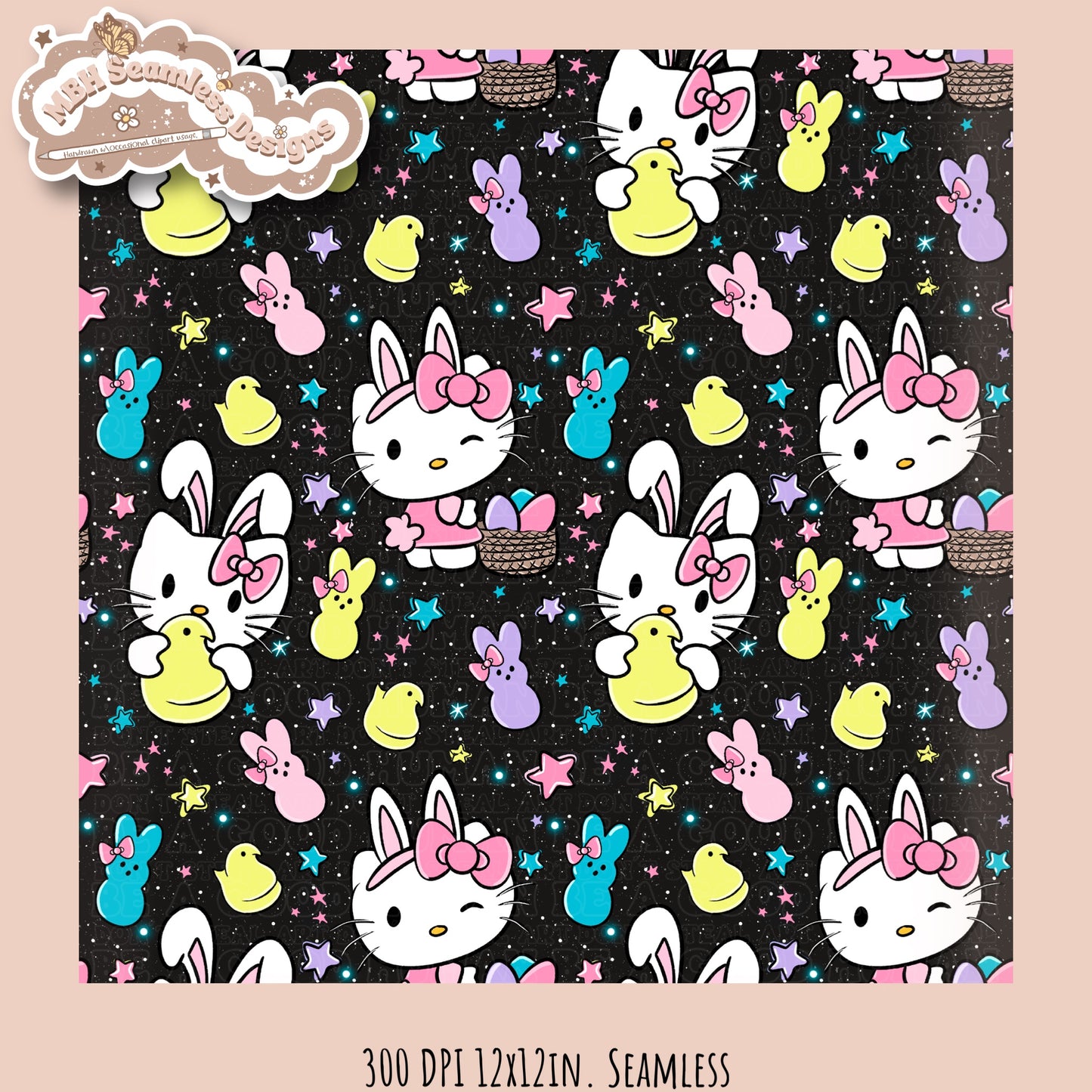 HK Easter Peeps Seamless Pattern MULTIPLE COLORWAYS