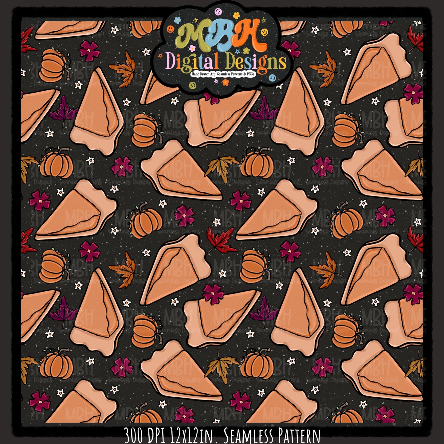 Ditsy Floral Pumpkin Pie Seamless MULTIPLE COLORWAYS
