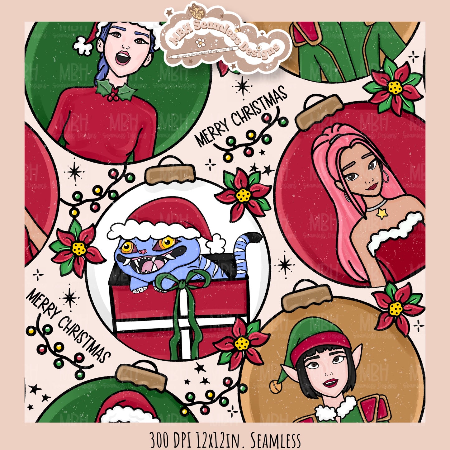 KPDH Ornaments Seamless Pattern // PNG// Multiple Colorway Options