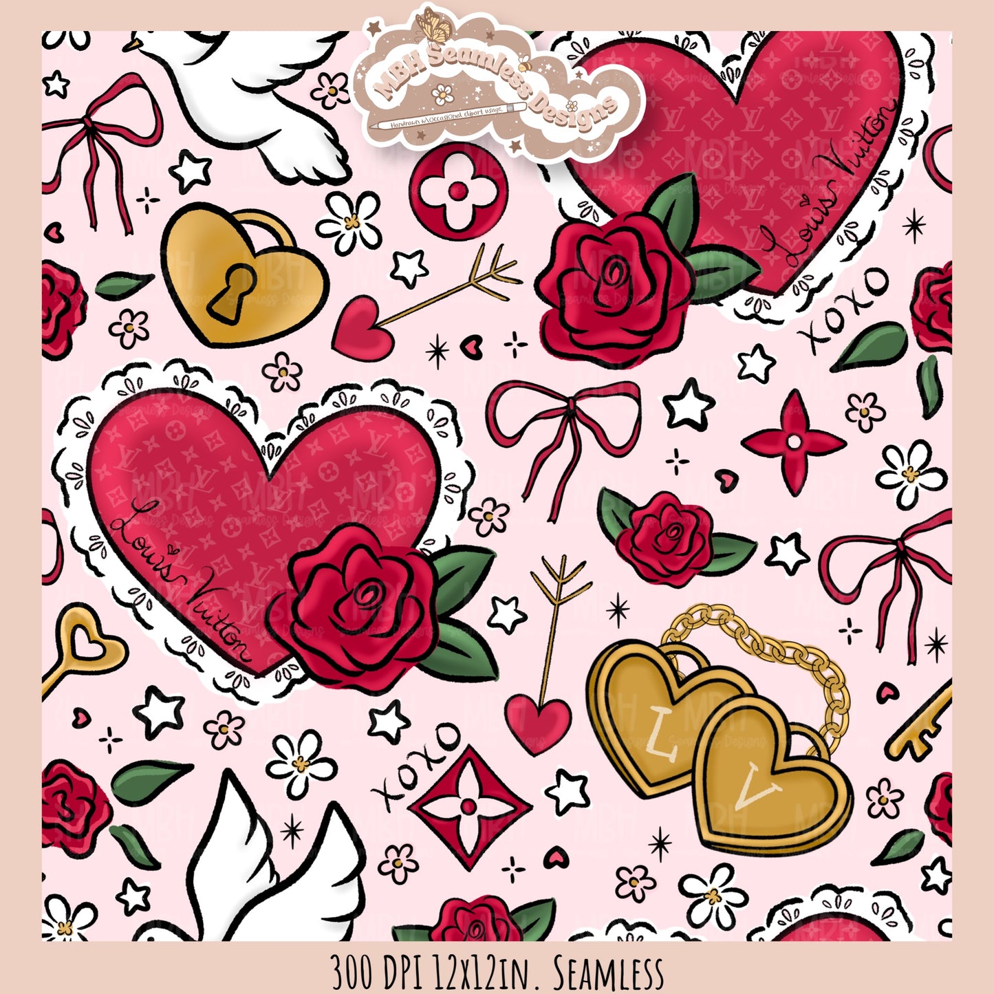 Boujee Romance Seamless Pattern //MULTIPLE COLORWAY OPTIONS