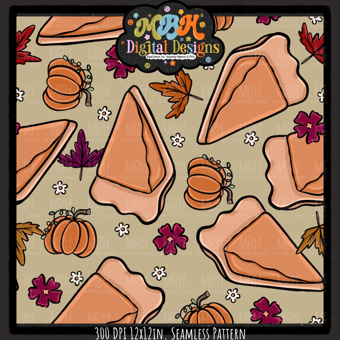Ditsy Floral Pumpkin Pie Seamless MULTIPLE COLORWAYS