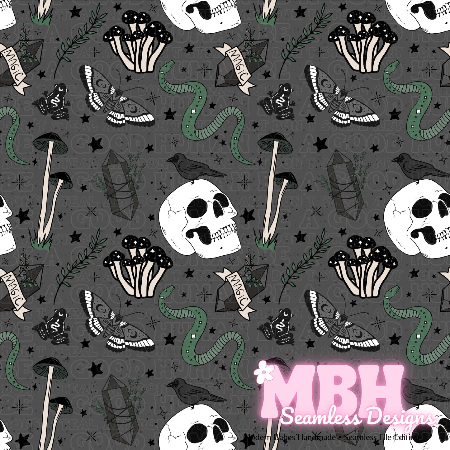 Witchy Vibes Seamless Pattern MULTIPLE COLORWAYS