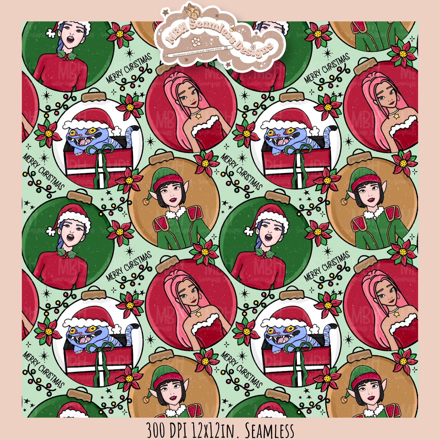 KPDH Ornaments Seamless Pattern // PNG// Multiple Colorway Options