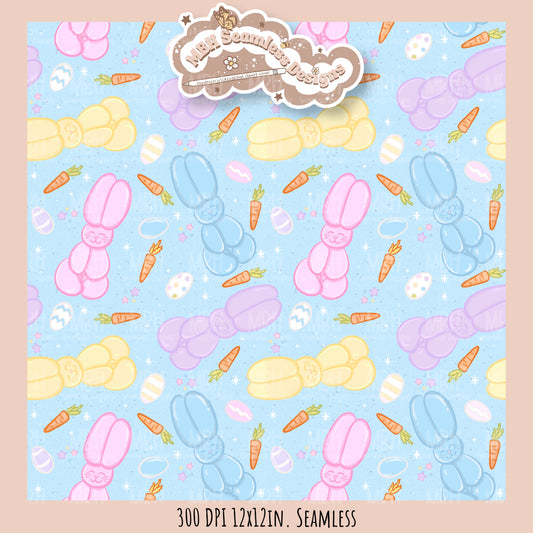 Balloon Bunnies Seamless Pattern // PNG // Multiple Colorway Options
