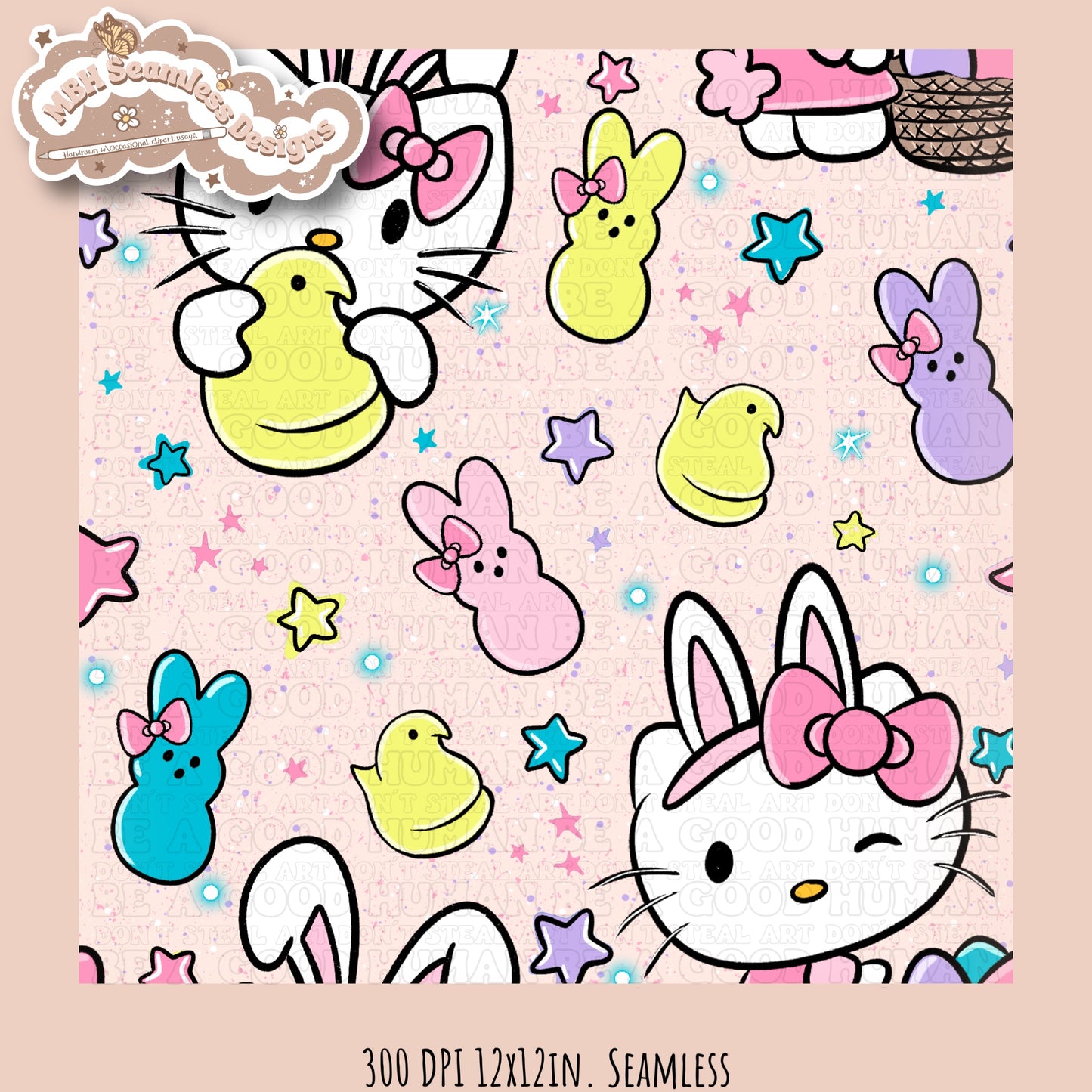 HK Easter Peeps Seamless Pattern MULTIPLE COLORWAYS