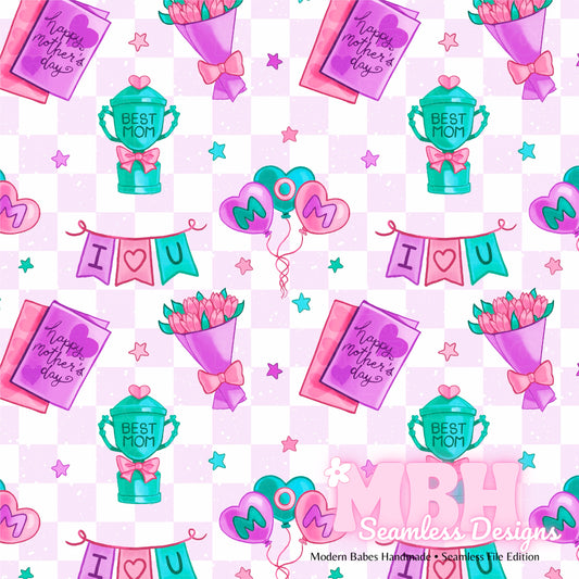 Mothers Day Seamless Pattern MULTIPLE COLORWAYS