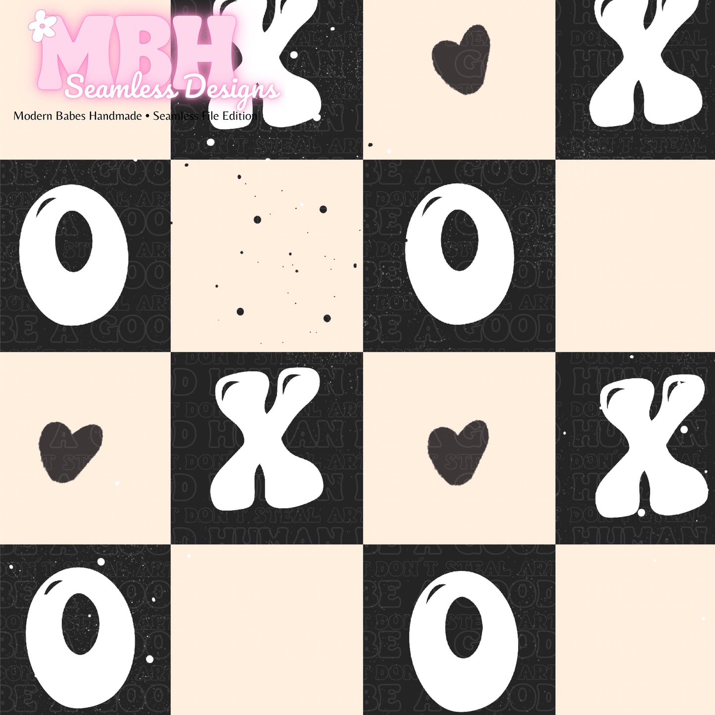 Checkered XOXO Seamless Pattern