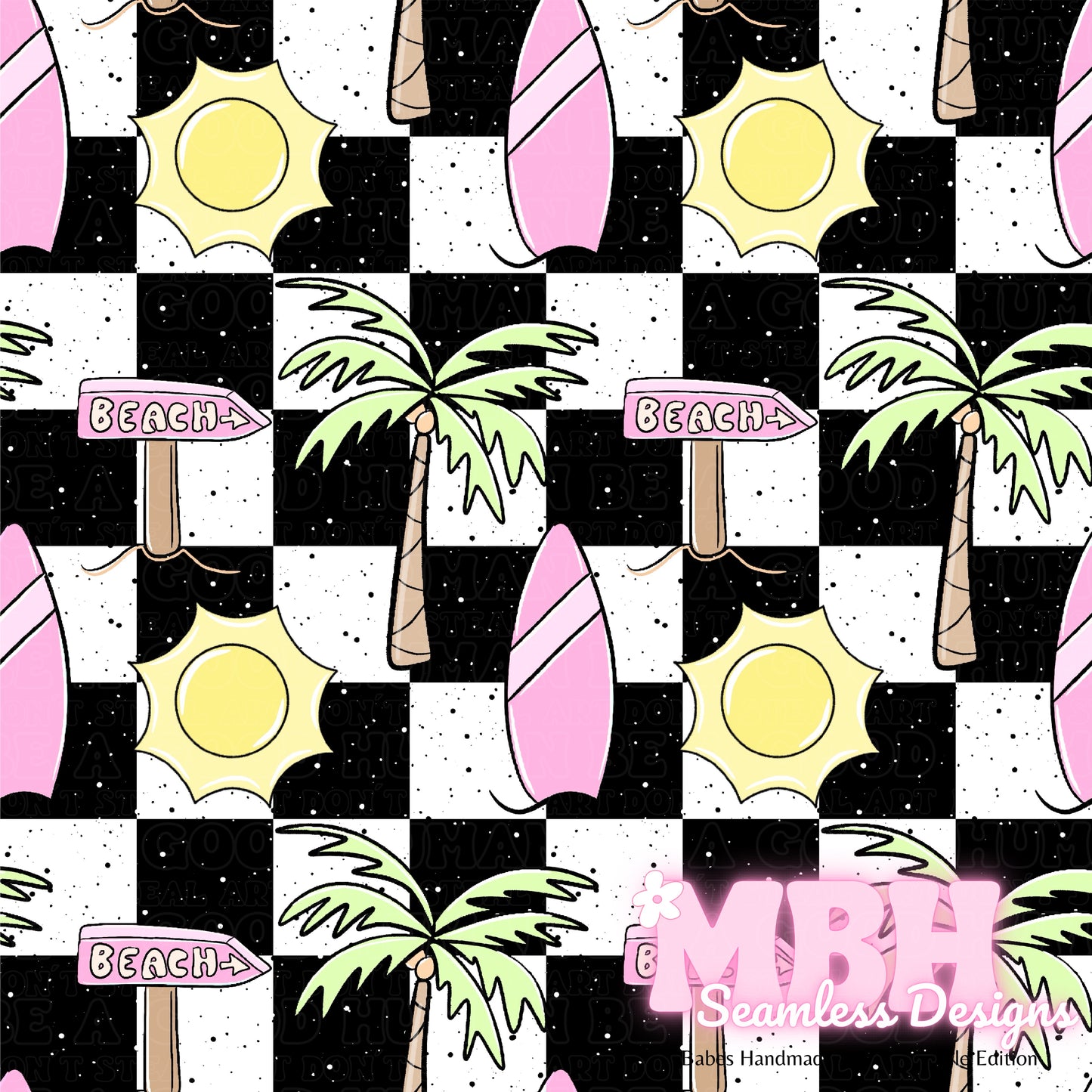 Pink Beach Spex Seamless Pattern MULTIPLE COLORWAYS