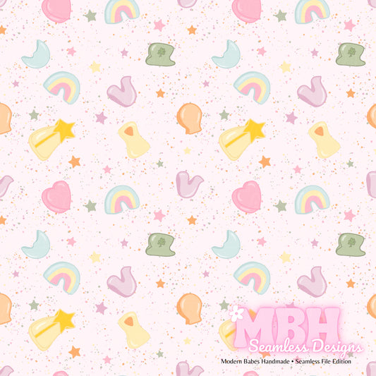 Muted Lucky Charms Assorted Colorways Seamless Pattern