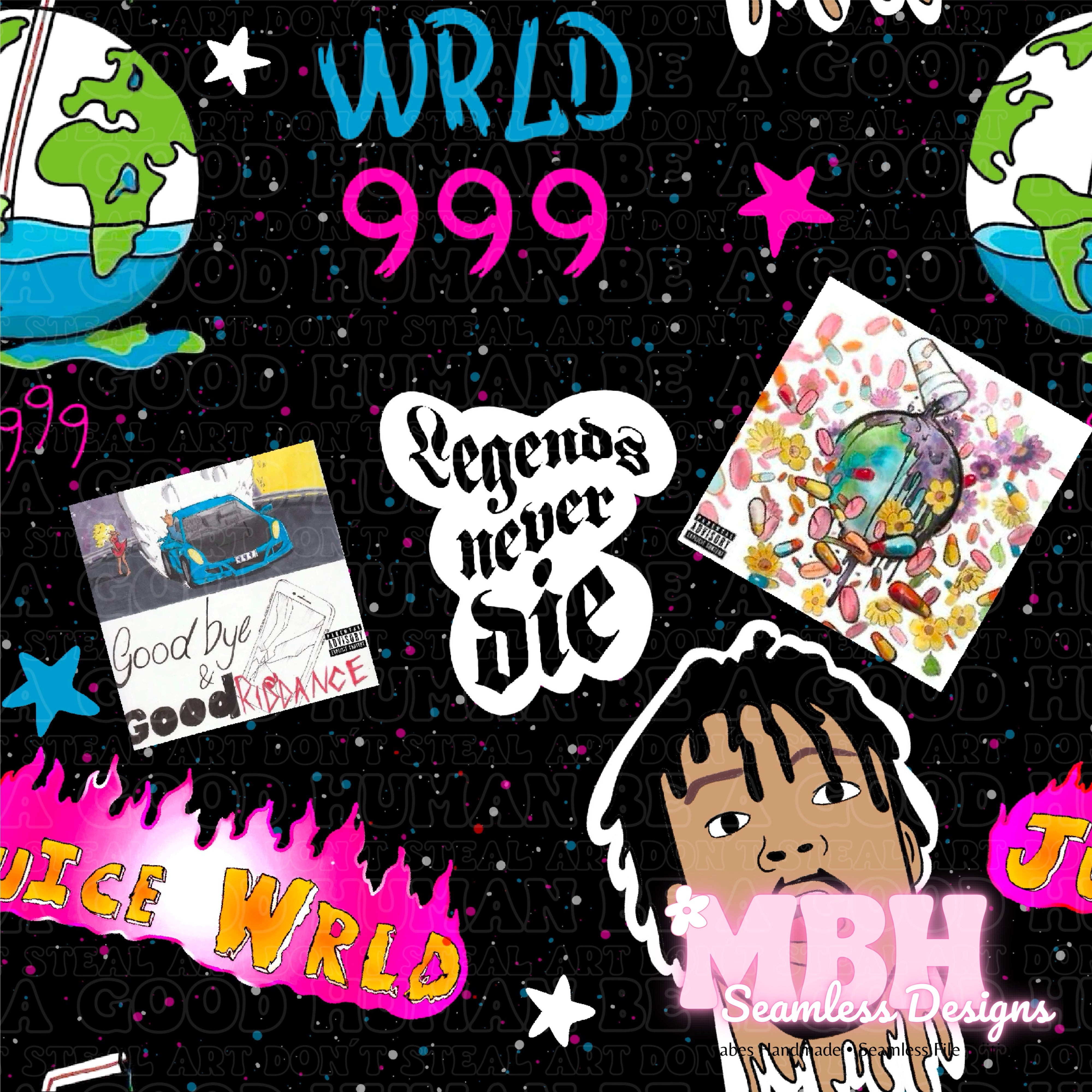 Wrld Pattern Designs Juice Wrld Seamless Pattern – MBH Seamless Designs