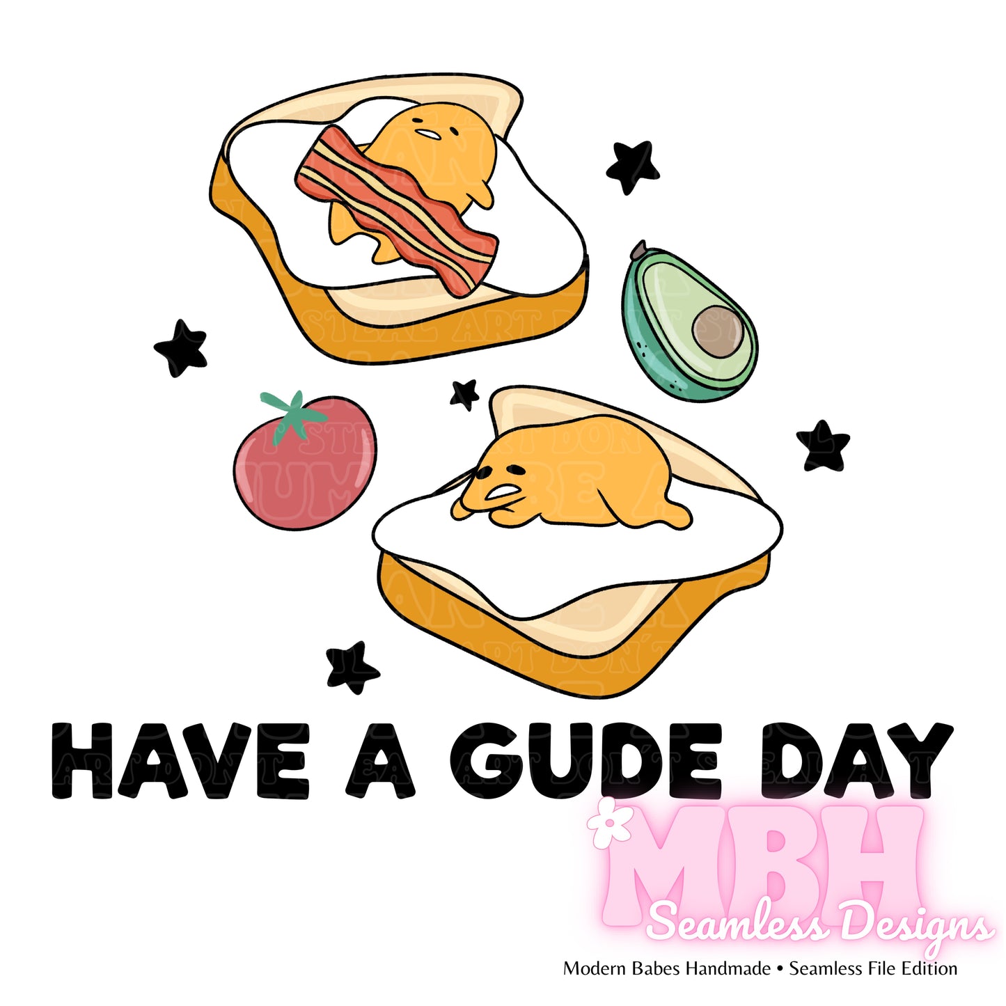 Gudetama Toast Seamless Pattern MULTIPLE COLORWAYS