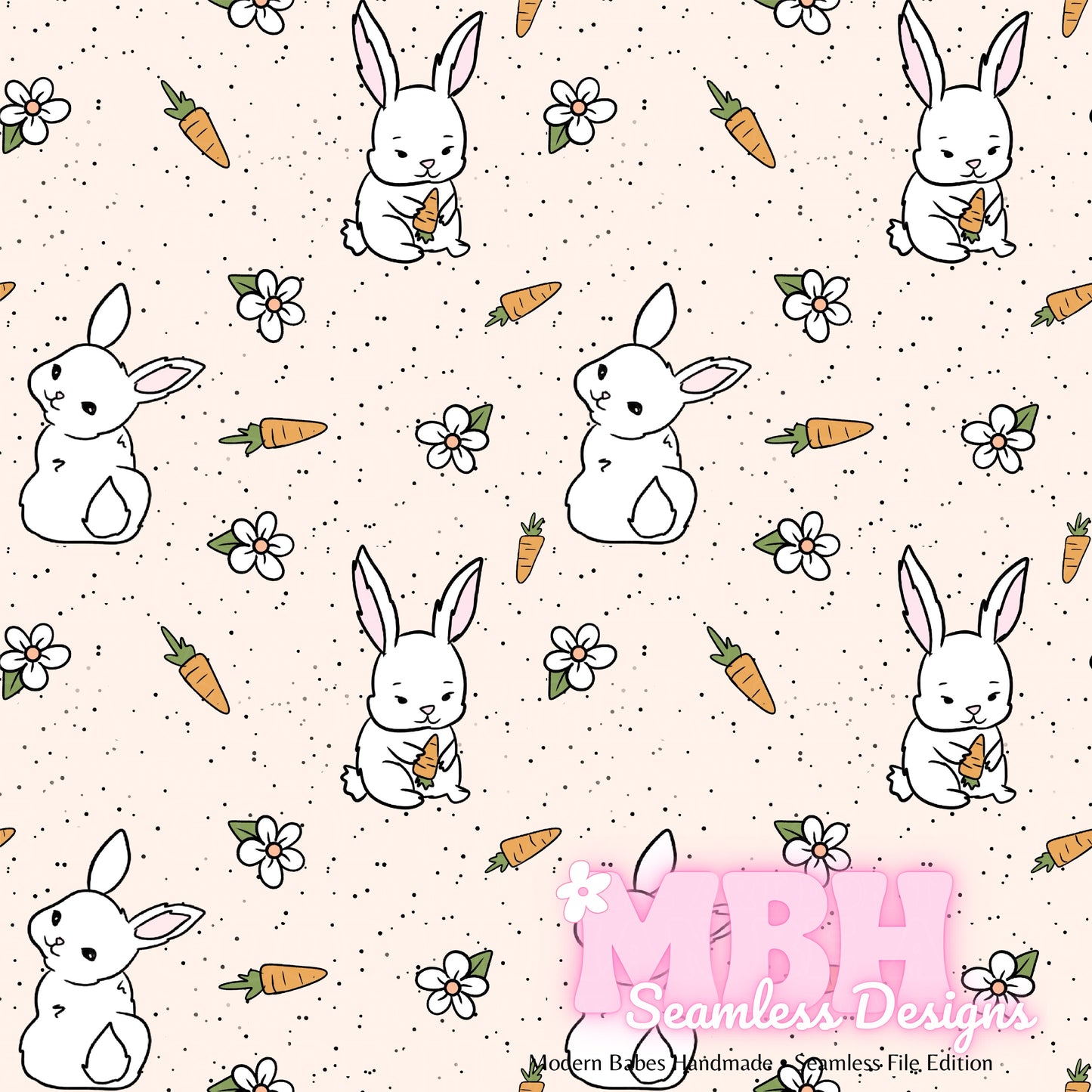 Daisy Rabbit Spex Seamless Pattern Multiple Colorways