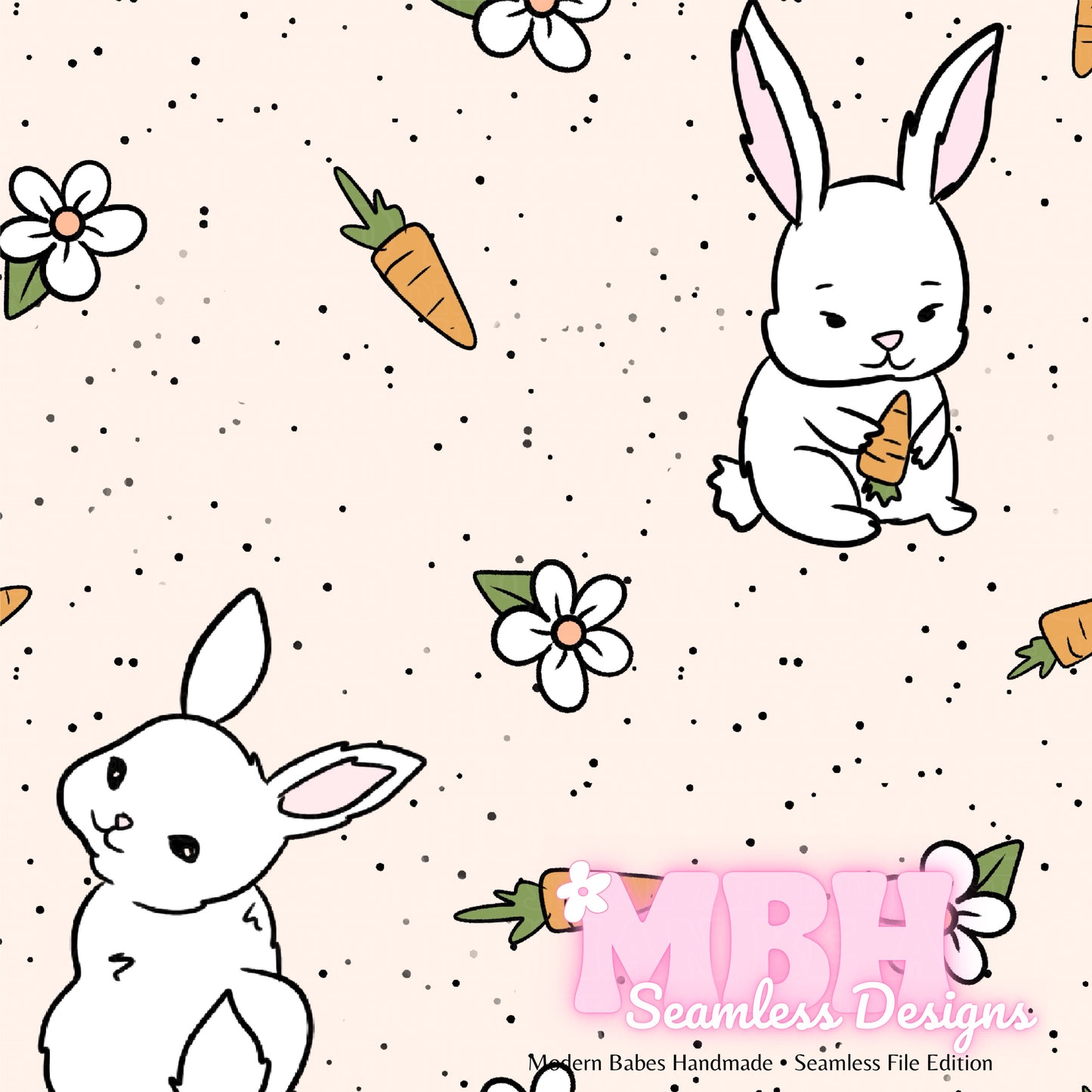 Daisy Rabbit Spex Seamless Pattern Multiple Colorways