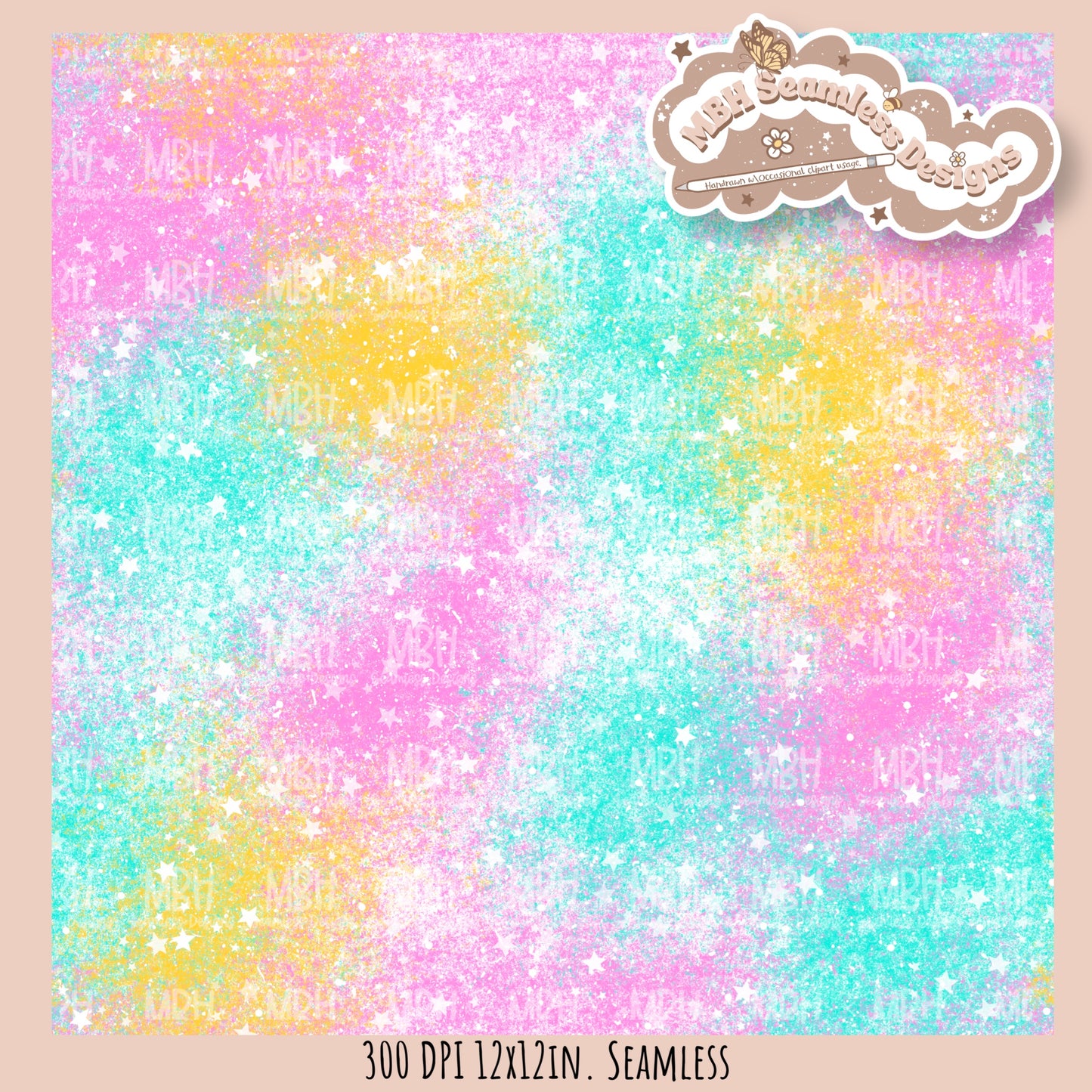 Space Jellyfish Seamless Pattern • Multiple Colorways •  Coordinates • PNG
