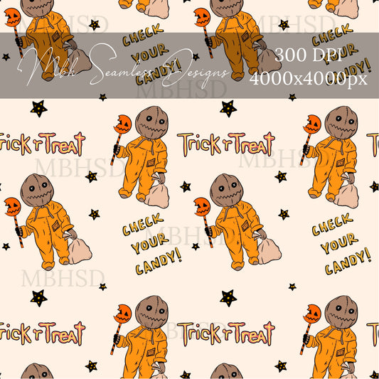 Trick or Treat Sam Seamless Pattern