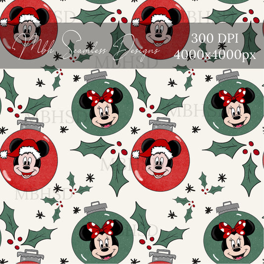 Mouse Ornaments Seamless Pattern