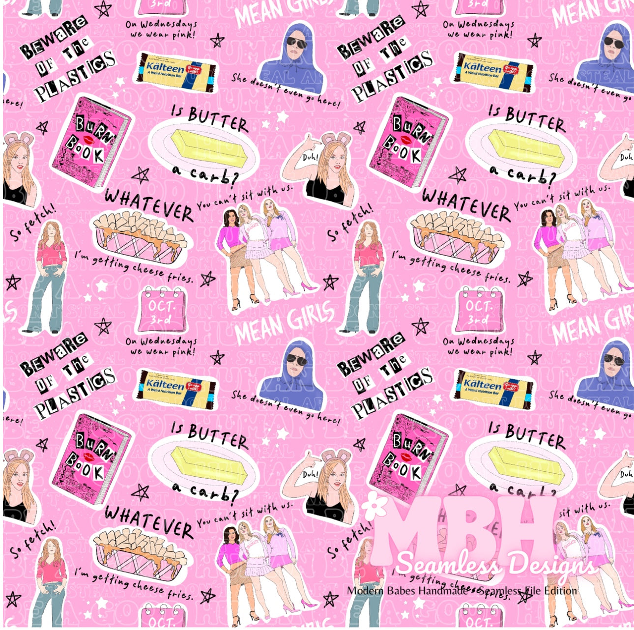Mean Girls Starry Stickers Seamless Pattern – MBH Seamless Designs