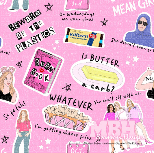 Mean Girls Starry Stickers Seamless Pattern