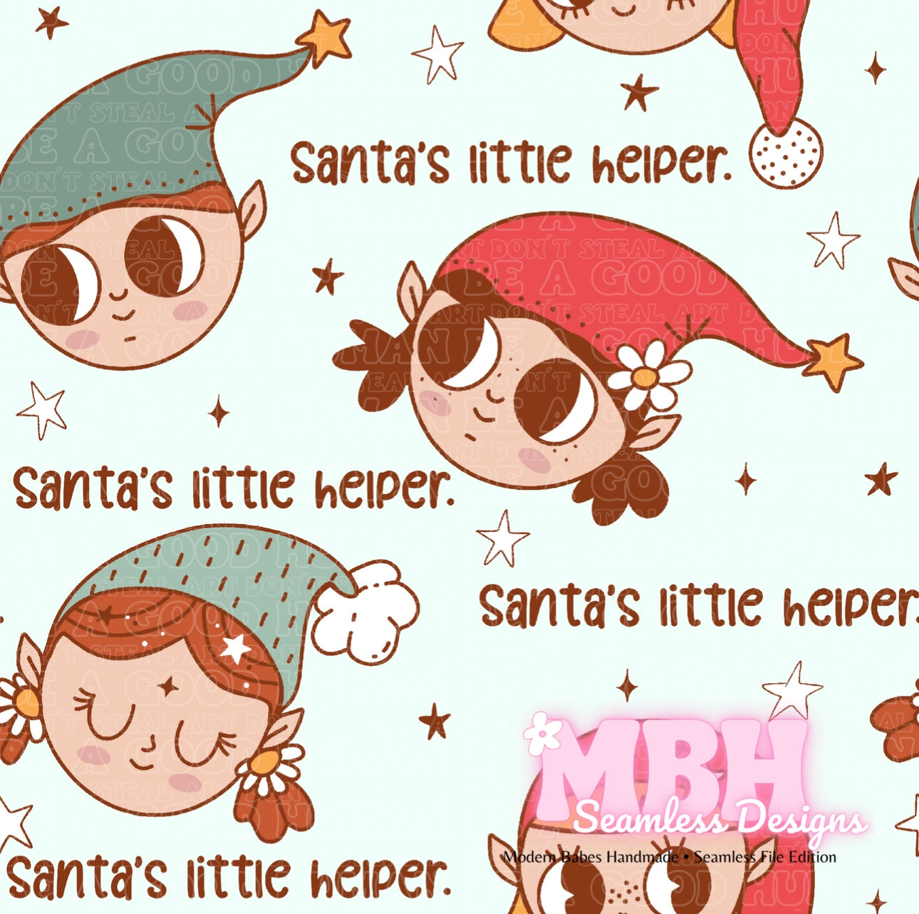 Santa’s Little Helper Seamless Pattern