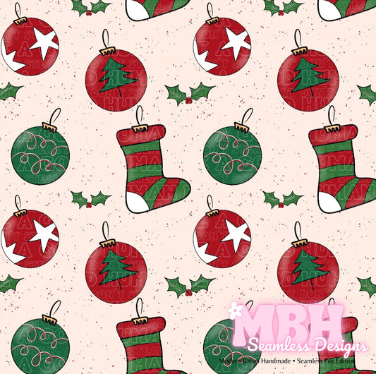 Christmas Ornaments Seamless Pattern